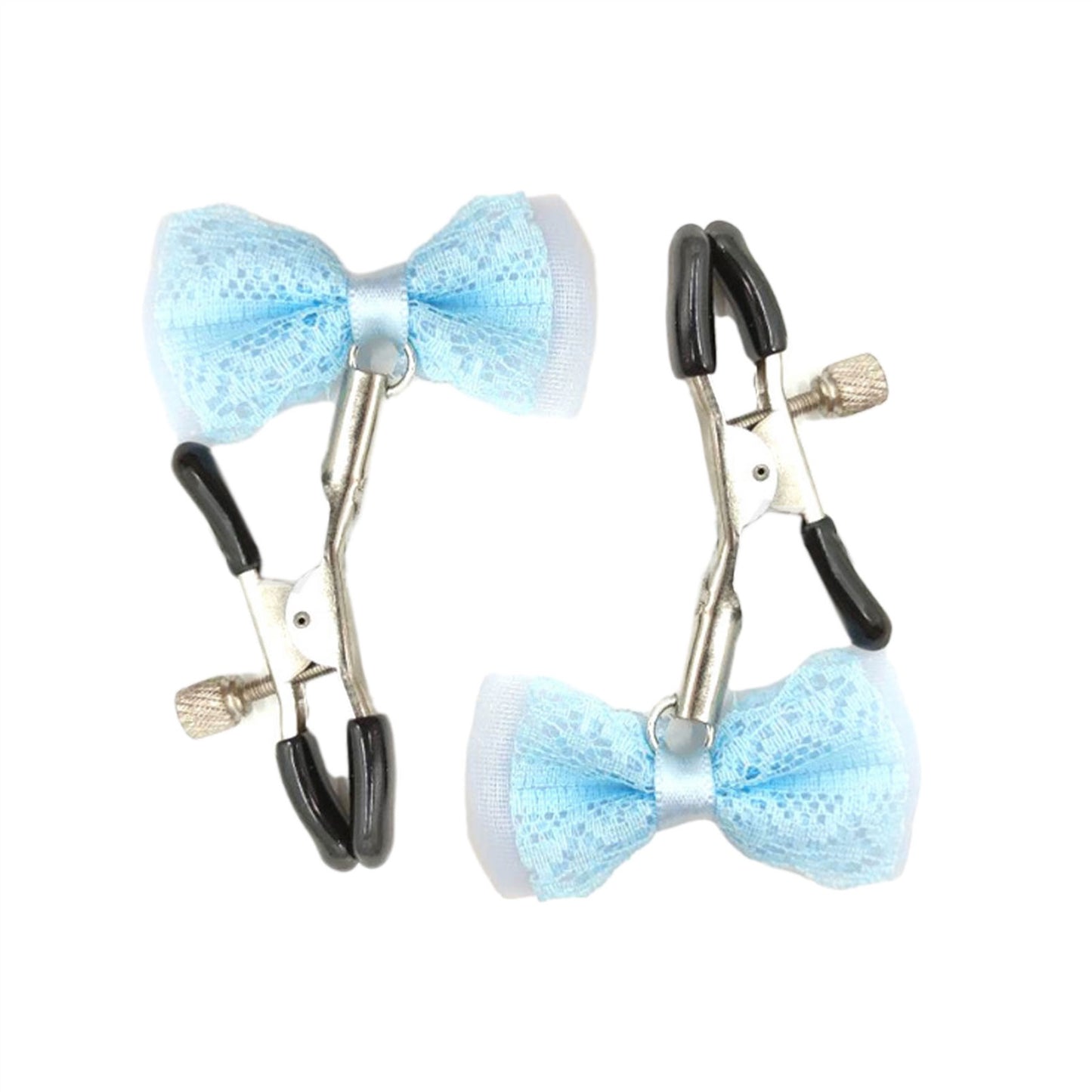 Blue Bow Metal Clip Nipple Clamps With Screw Pierc