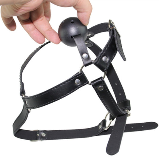 Female Leather Deep Throat Torture Harness Type Op