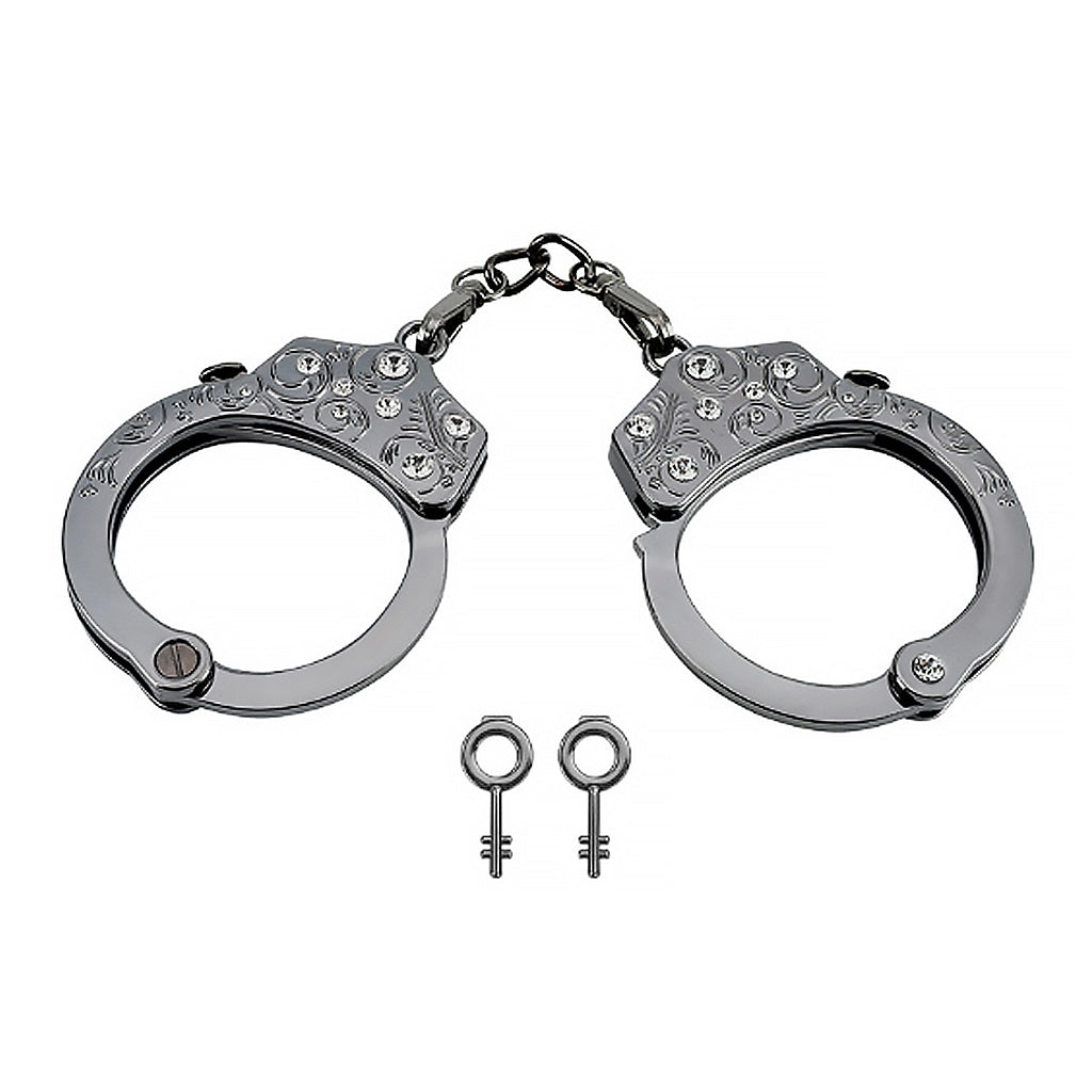 Gun Color Metal Handcuffs With Drill Cosplay Of Po