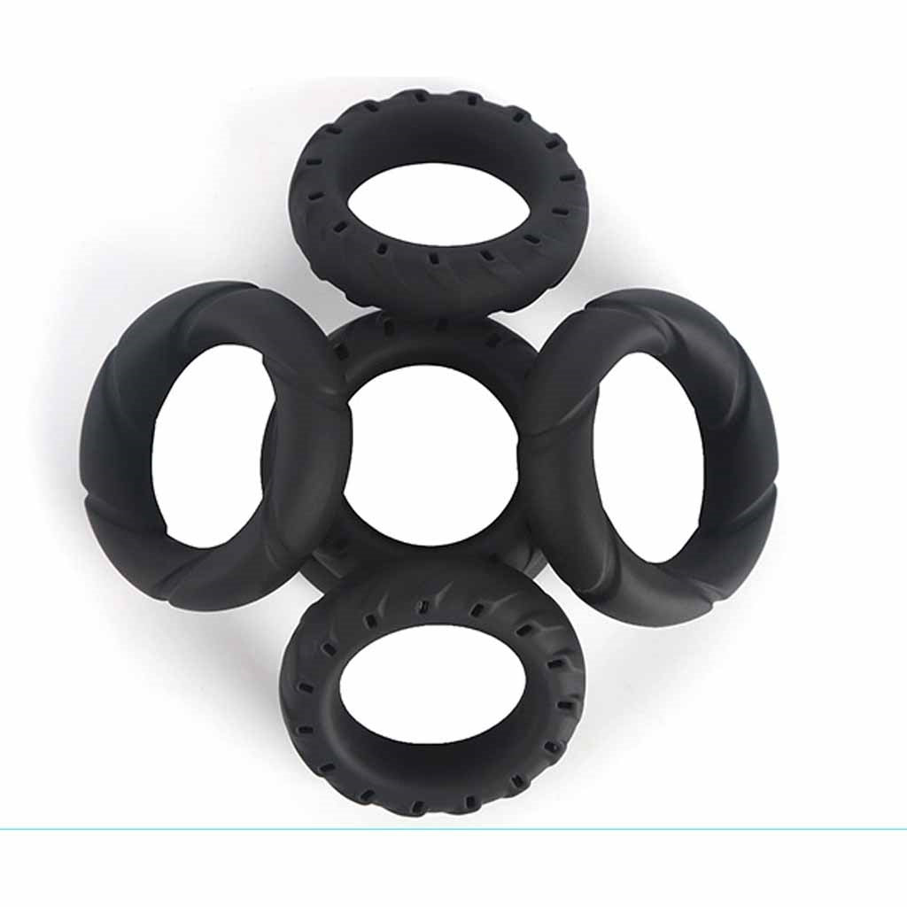 4-Piece Cock Ring Set, 1.2-1.6 inch, 100% Silicone