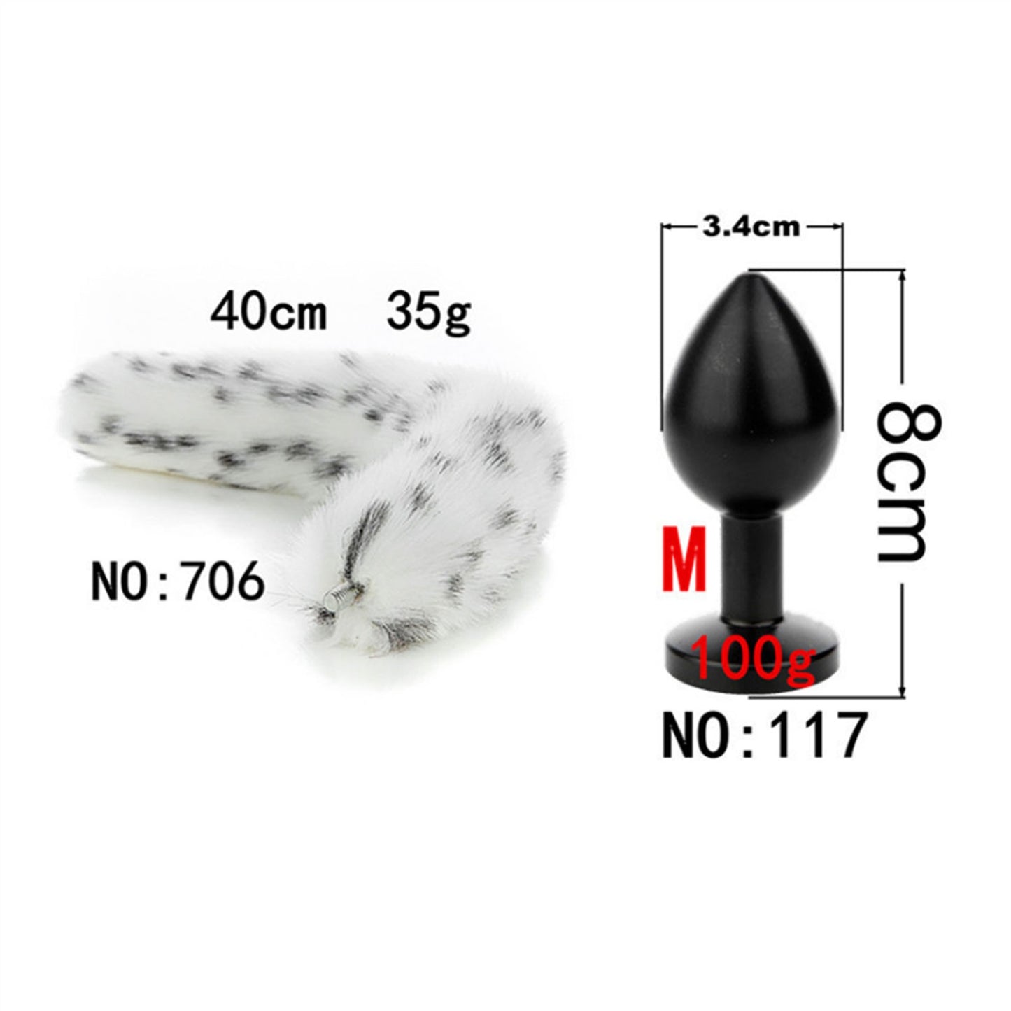 Removable Imitation Fox Tail Anal Plug Ring For Co