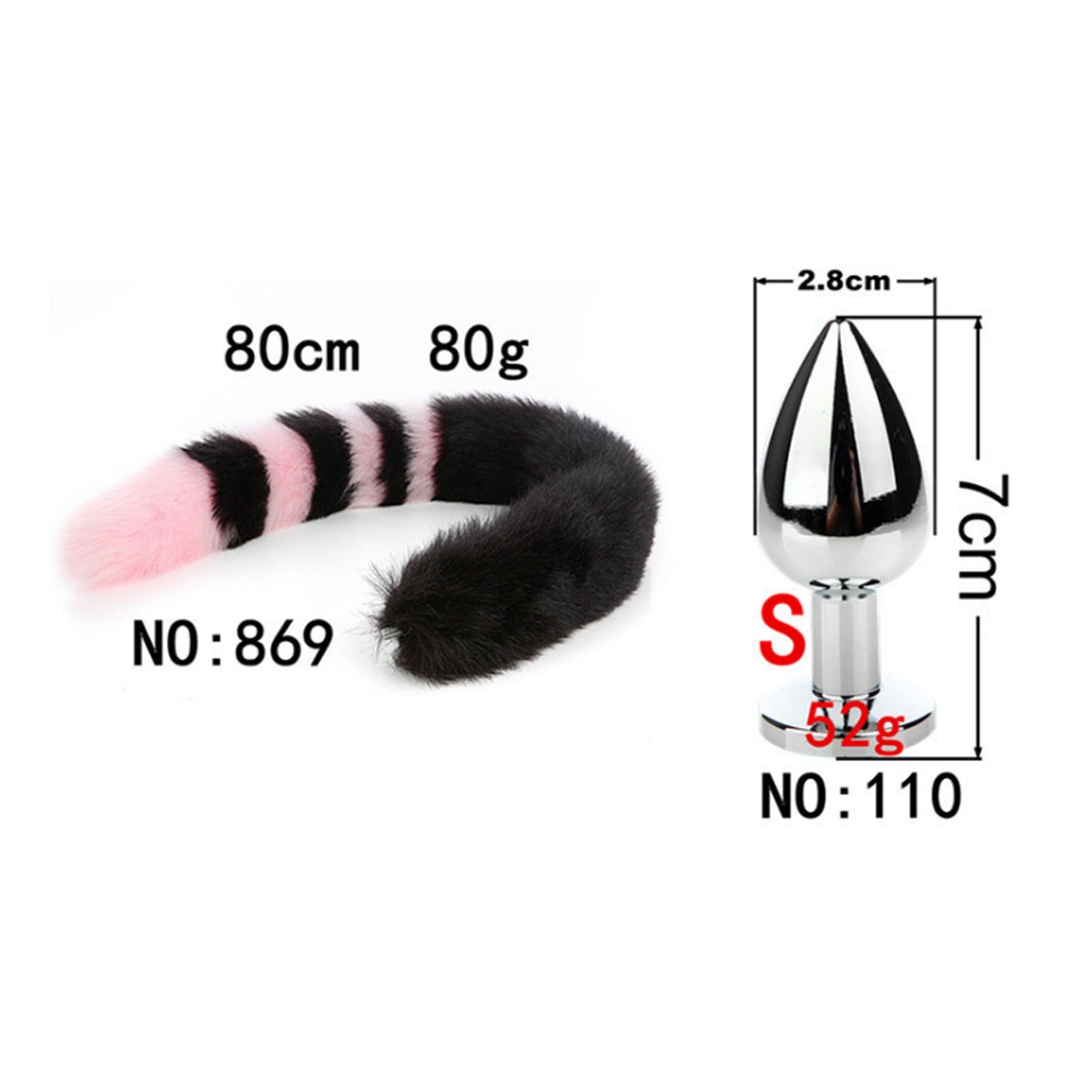 Removable Imitation Fox Tail Anal Plug For Couple 