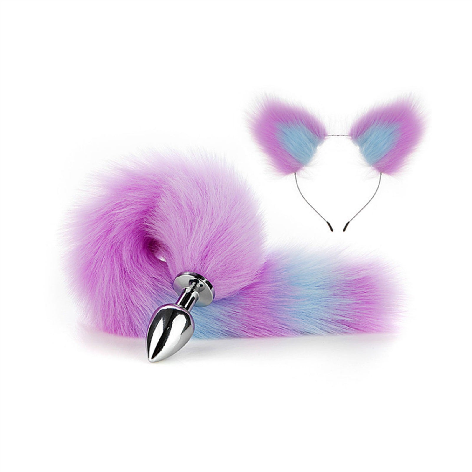 Faux fox tail anal plug ear hairpin set cosplay ad