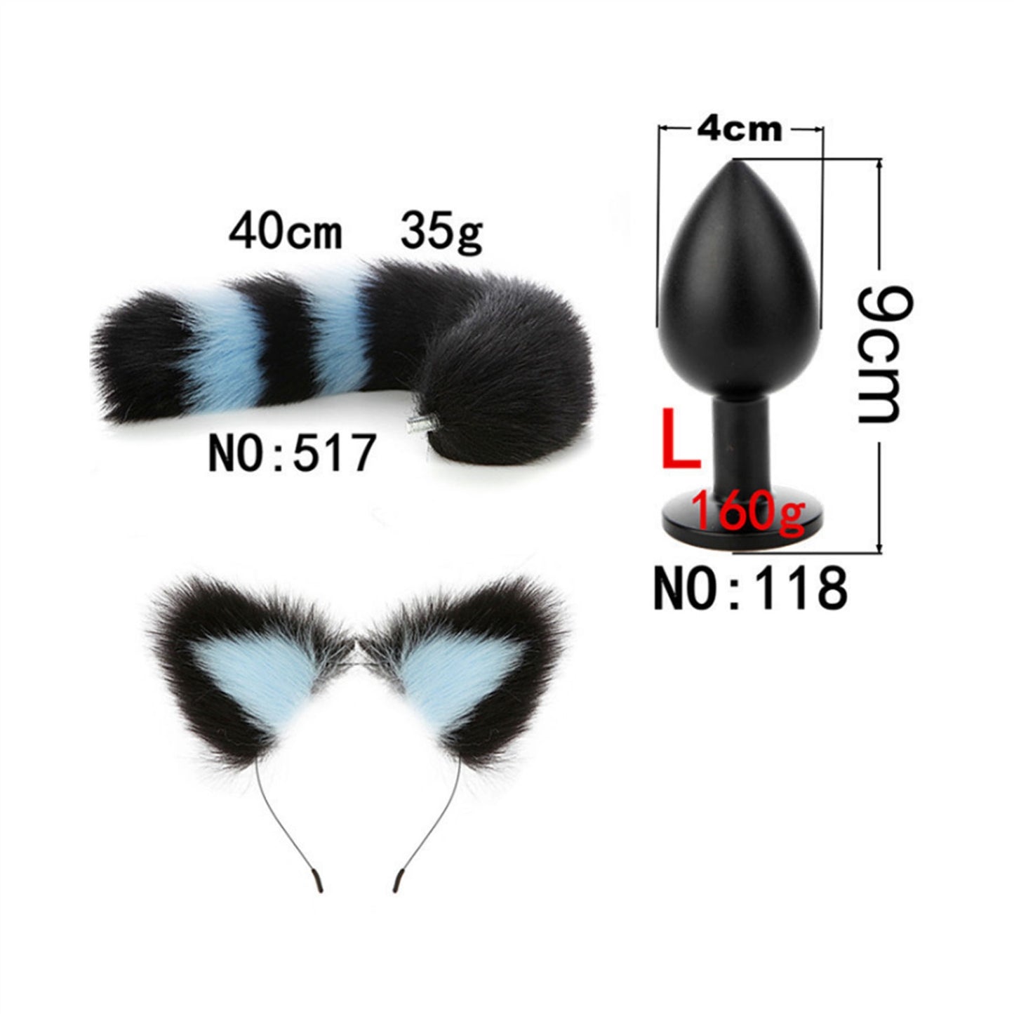 Faux Fox Tail Anal Plug Ear Hairpin Set Cosplay Ad