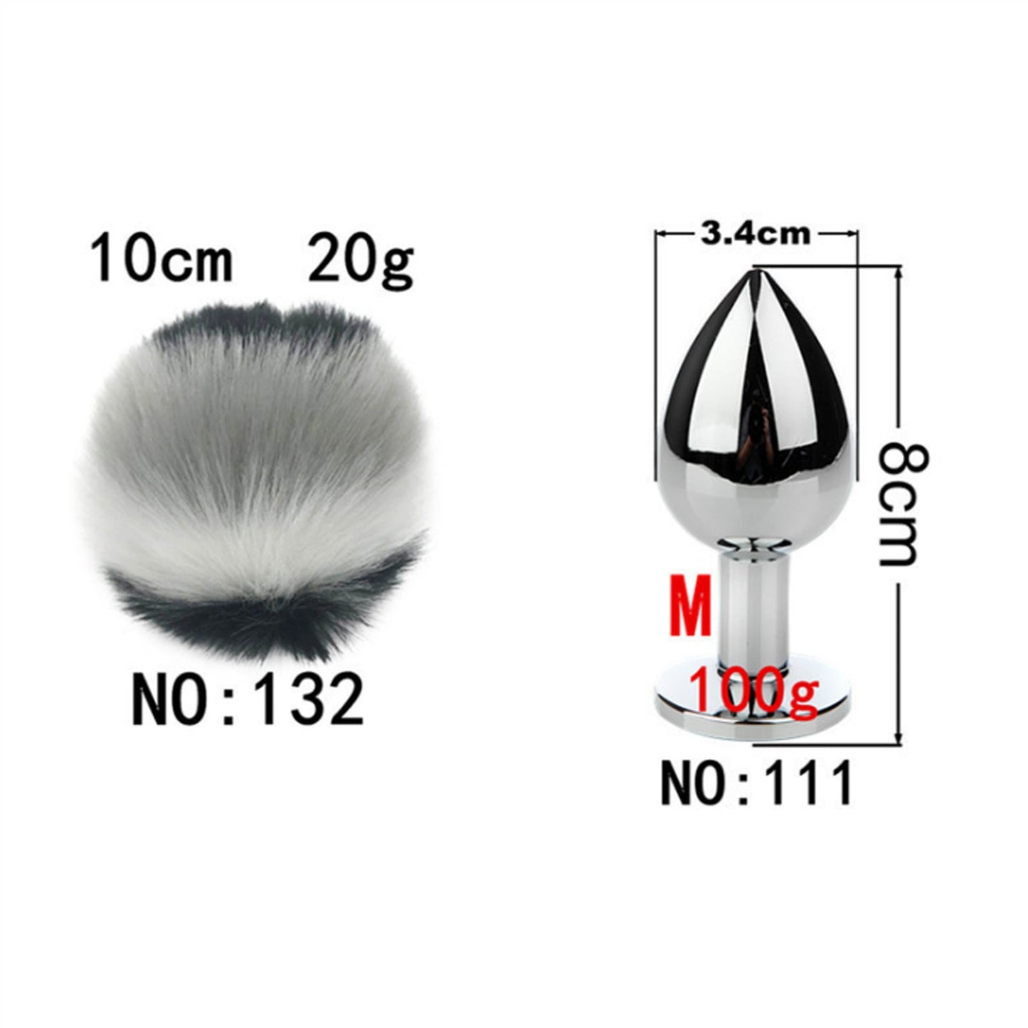 Removable Imitation Rabbit Ball Tail Stainless Ste