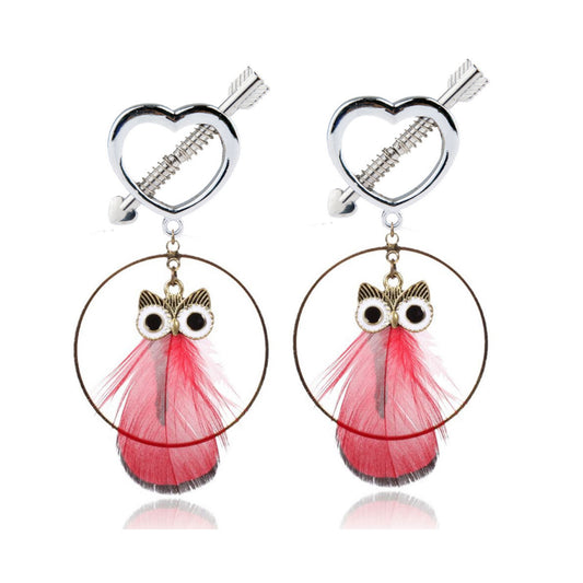 Owl Metal Tassels Pendant Nipple Clamps Clit Clamp