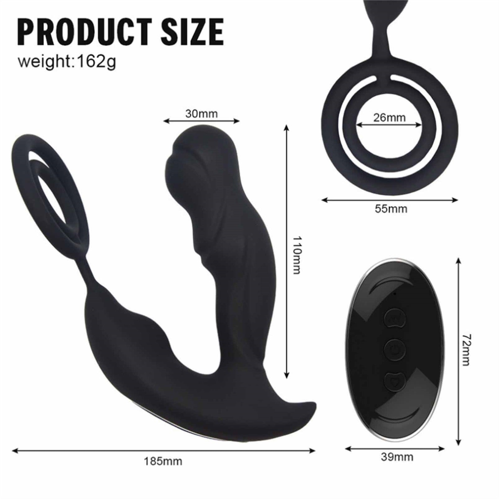 3-in-1 Remote Control Prostate Massager Vibrator w