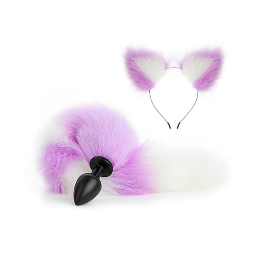 Removable Imitation Fox Tail Cat Ear Shell Two-pie