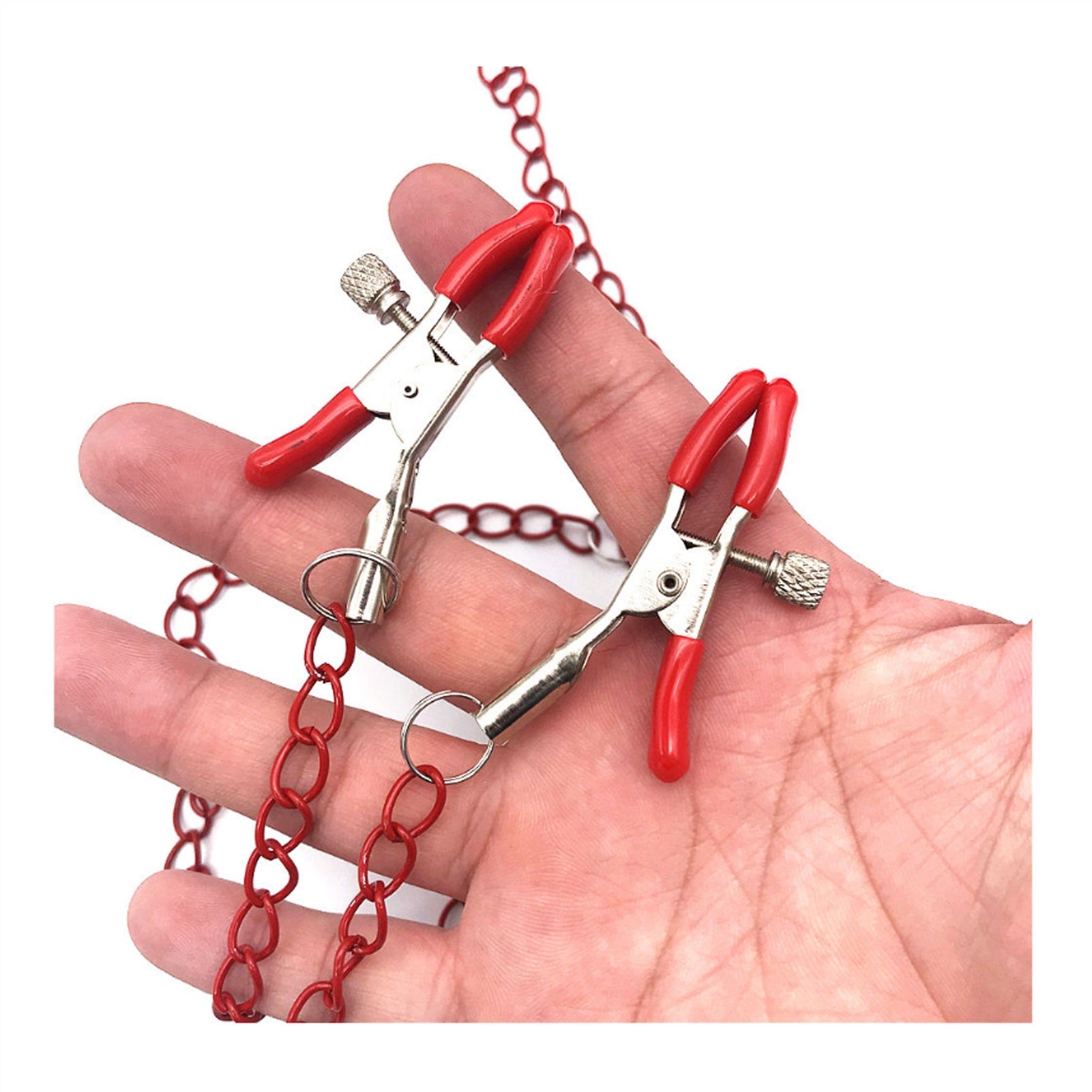 Long Chain Tail Metal Clip Nipple Clamps With Scre