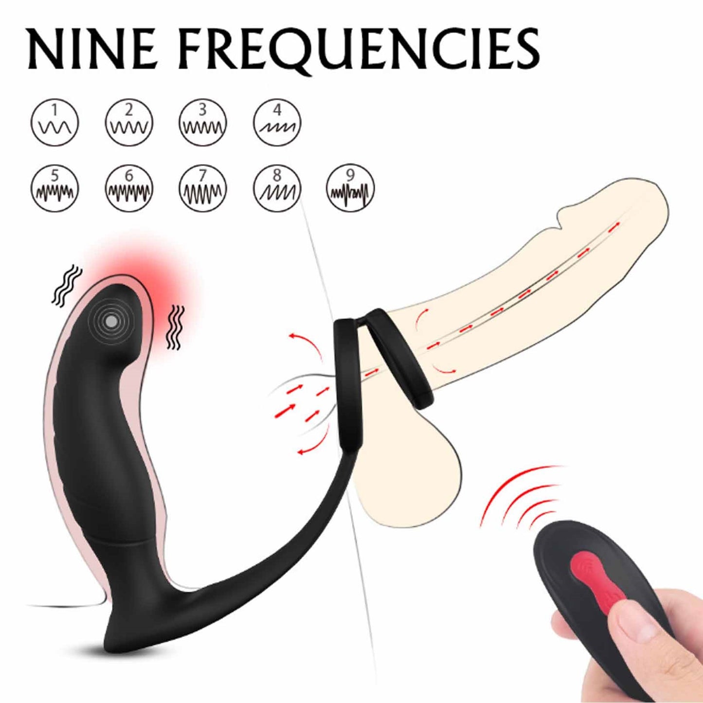 Male Wearable Electric Pulse Anal Vibrator 9 Kinds