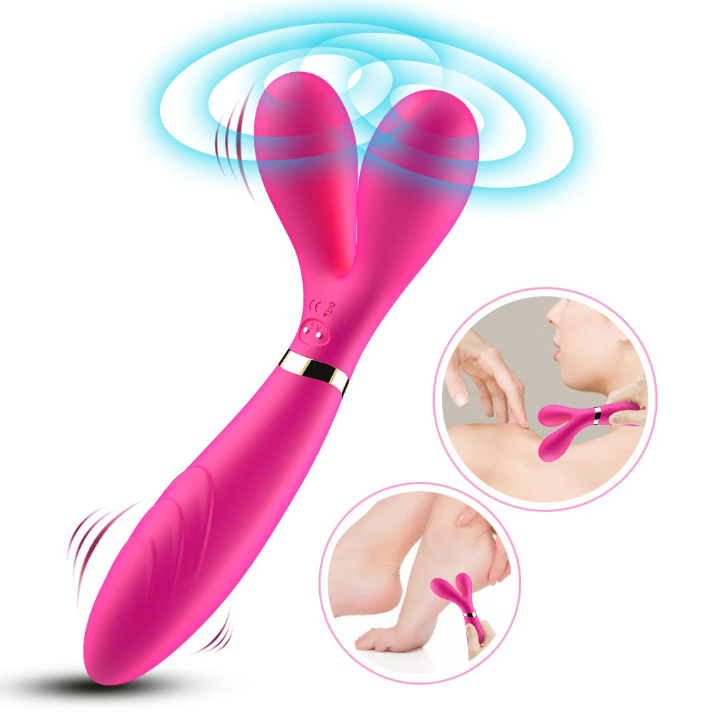 Y-shaped rabbit ear female massage vibrator couple