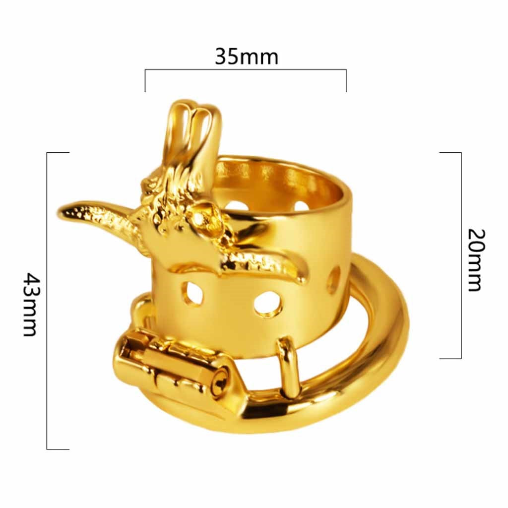 Gold Male Chastity Device Metal Cock Rings BDSM Pe