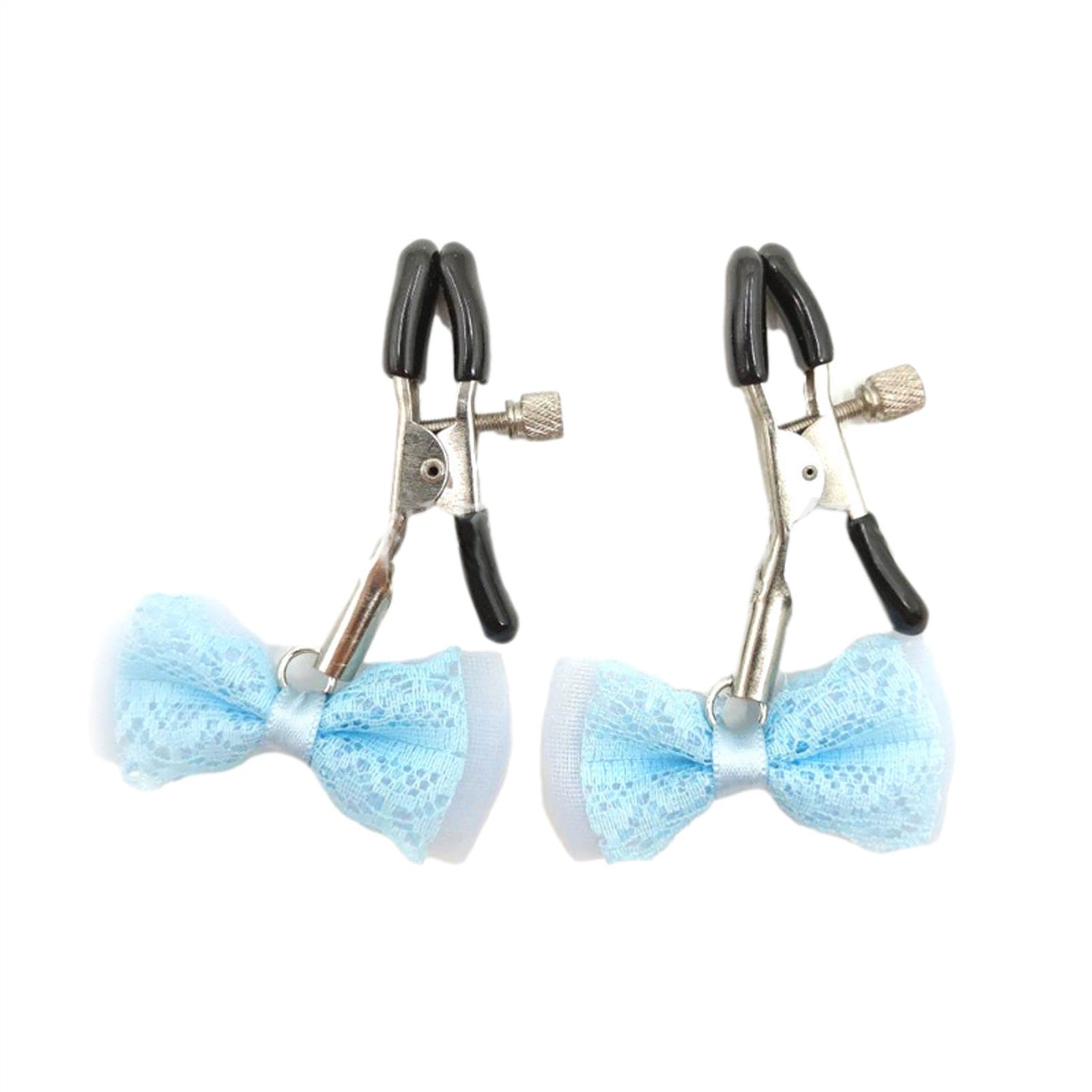 Blue Bow Metal Clip Nipple Clamps With Screw Pierc