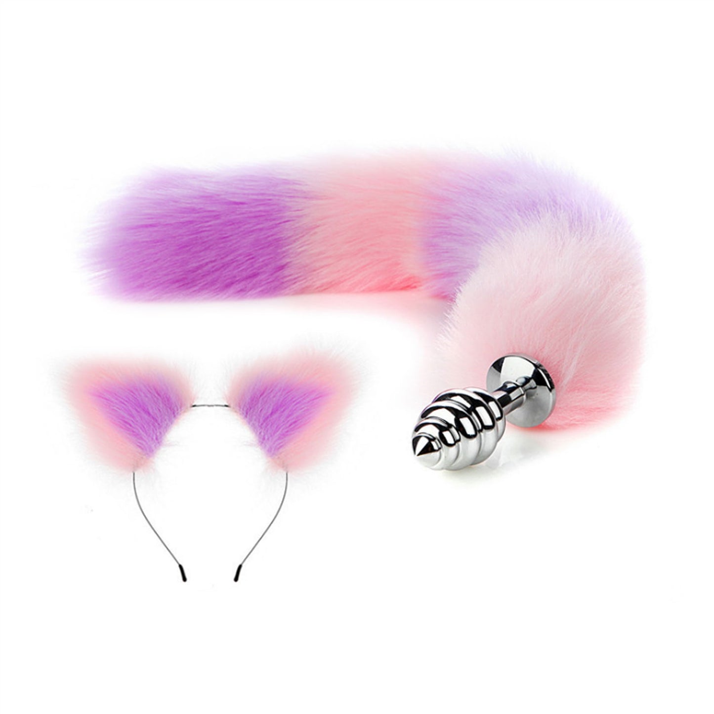 Faux fox tail anal plug ear hairpin set cosplay ad