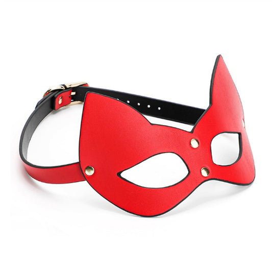 Adult Products Red PU leather Cat Open Mouth Headg