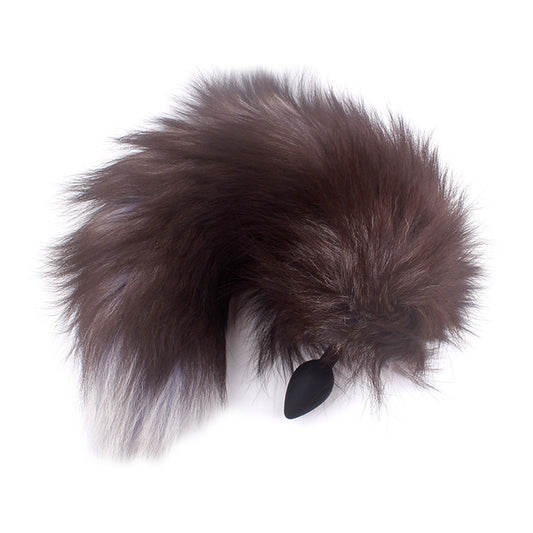 Fox Tail Artificial Fur Stainless Steel Crystal Je