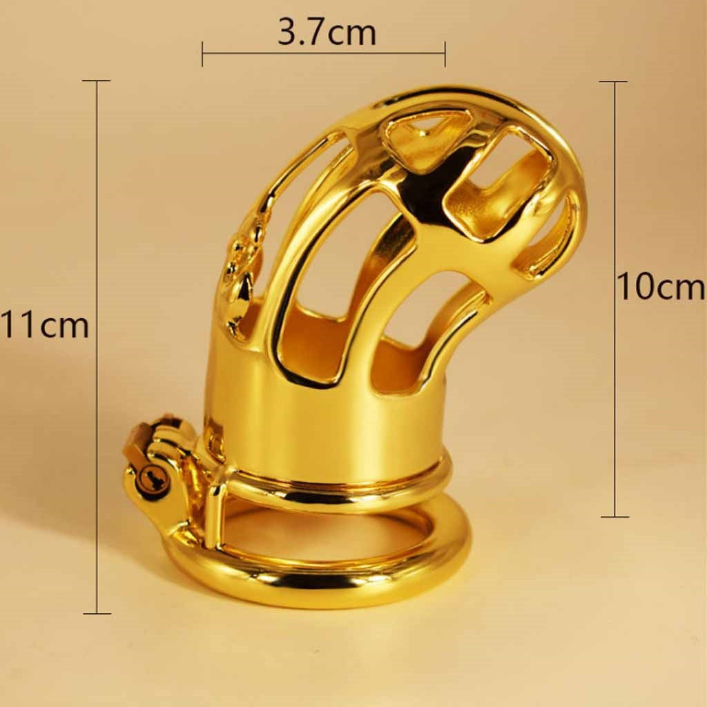 Golden penis cage stainless steel lengthened male 