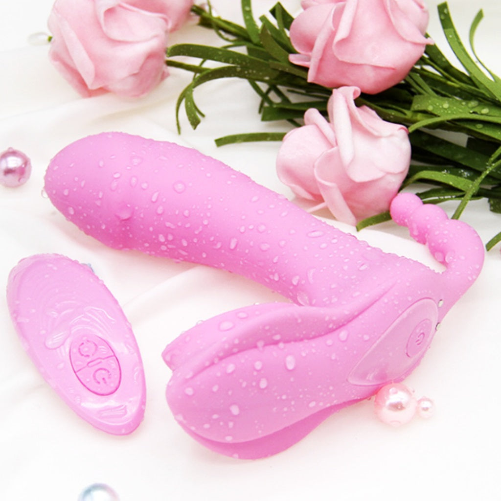 Pink Wearable Butterfly Type Silicone 7 Modes USB 