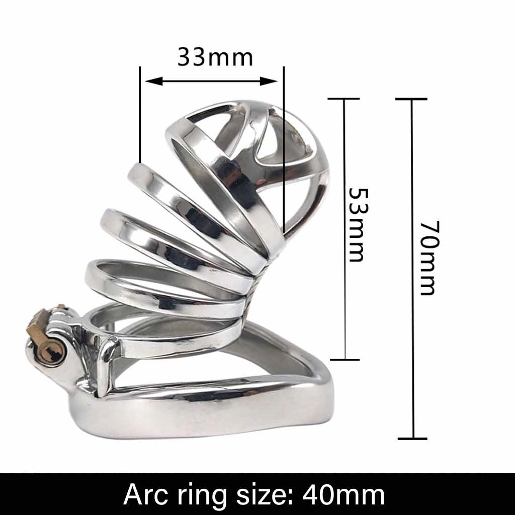 Male Cock Cage Chastity Device, Stainless Steel Ha