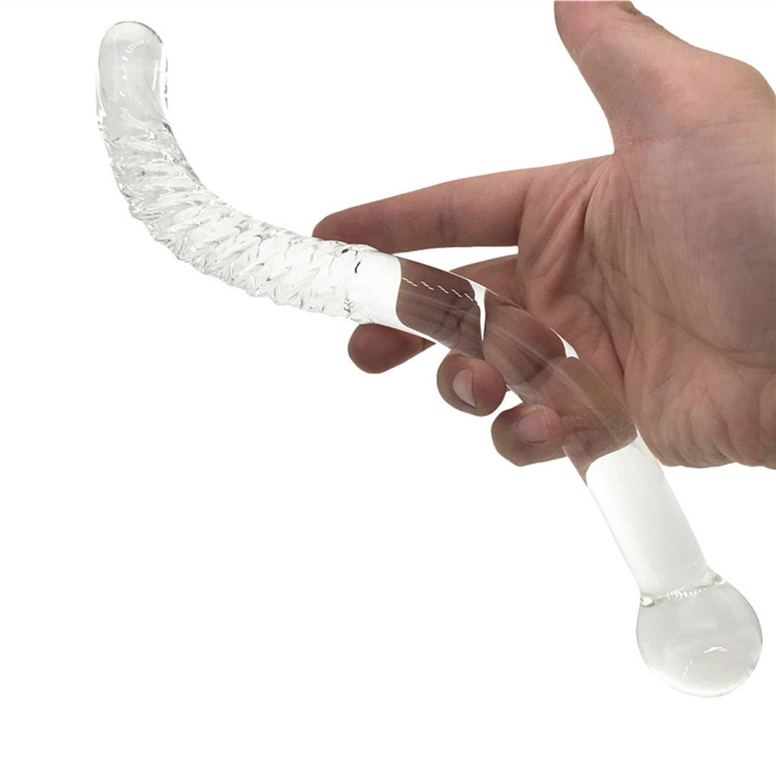 Double-headed Crystal Glass Penis Ice Fire Stick F