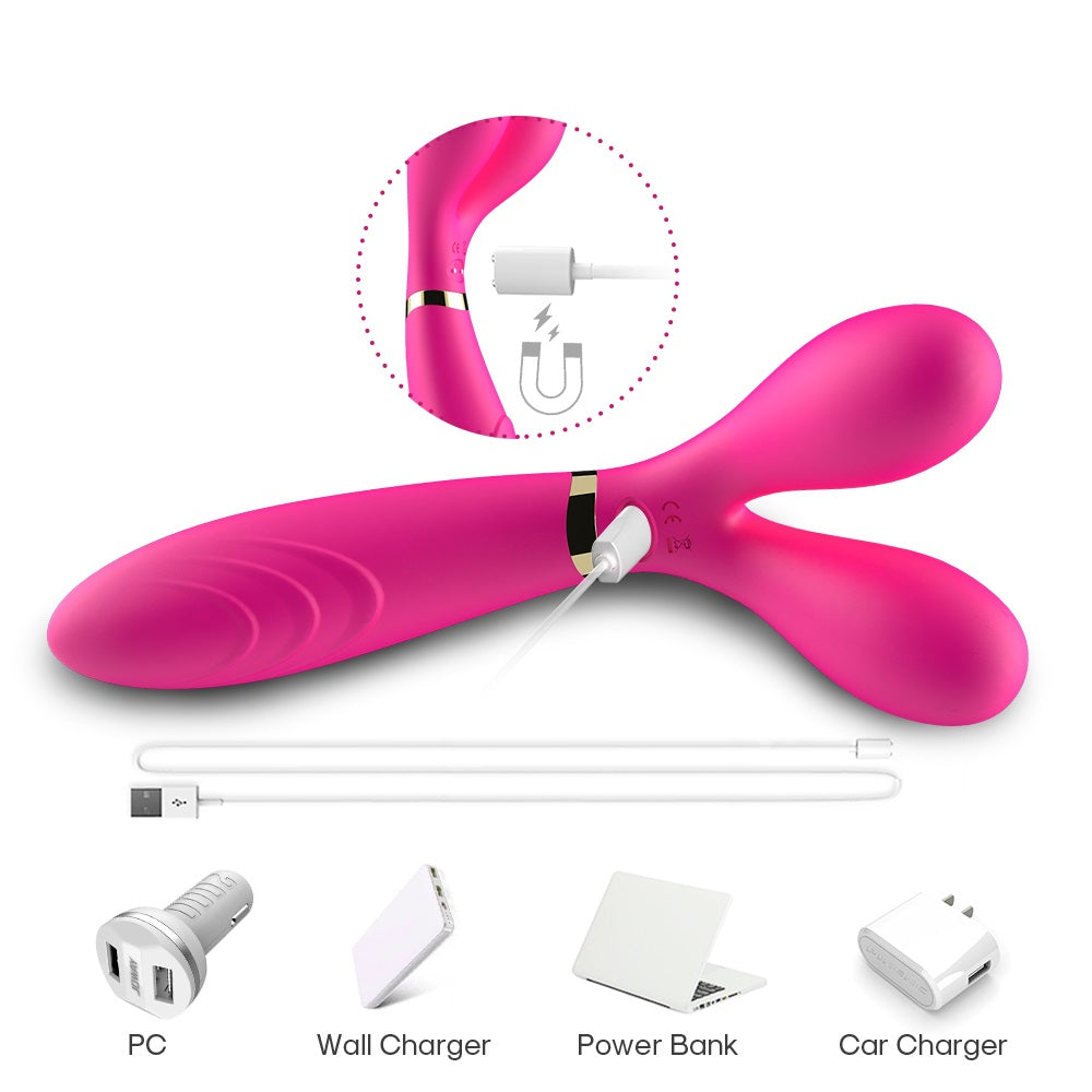 Y-shaped rabbit ear female massage vibrator couple