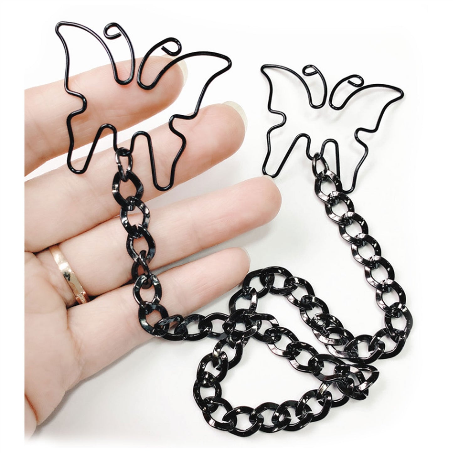 Metal Chain Clip Nipple Clamps With Screw Piercing