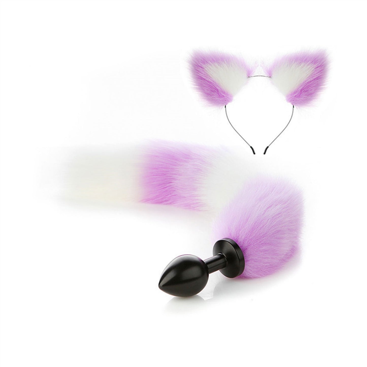 Faux fox tail anal plug ear hairpin set cosplay ad