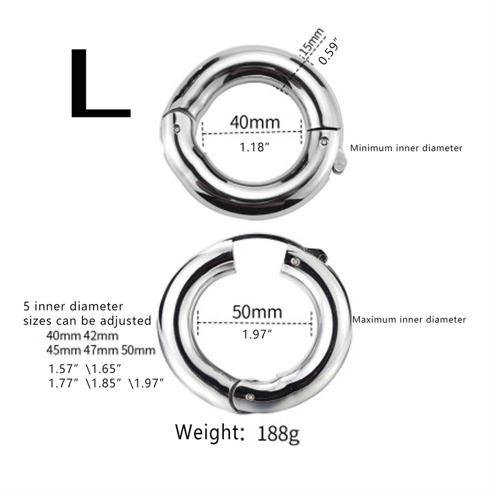 Adjustable metal lock ring male penis restraint co