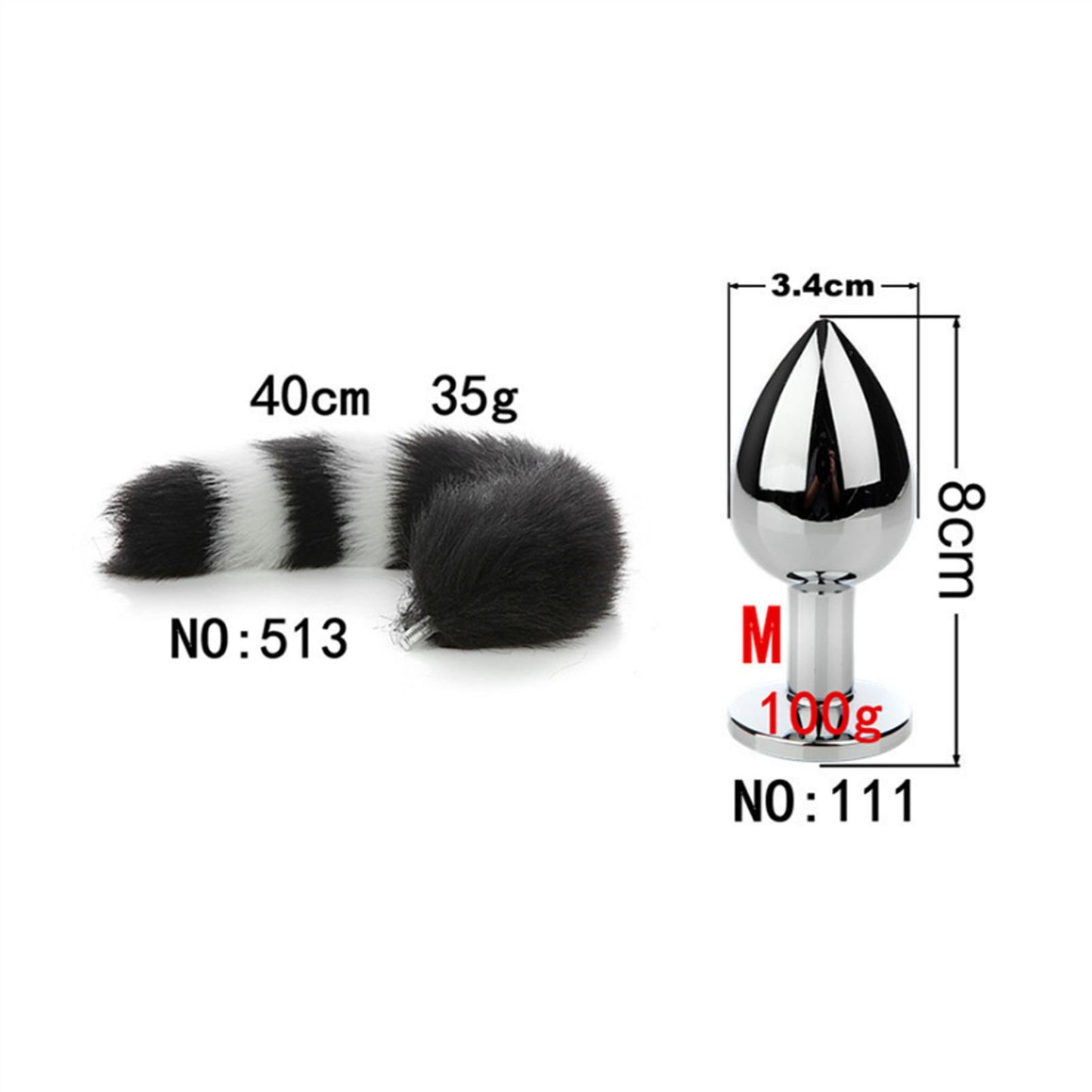 Removable Imitation Fox Tail Anal Plug For Couple 