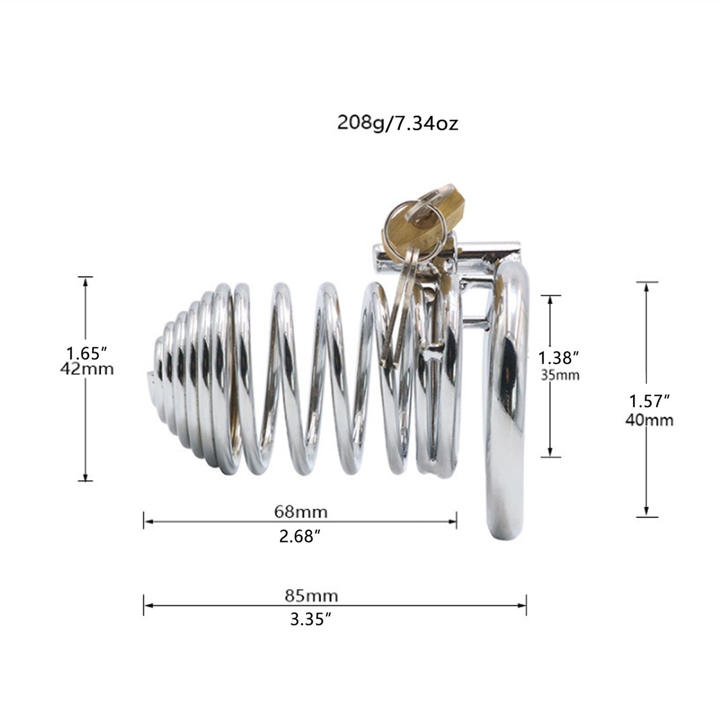 For Male Stainless Steel Metal Protection Cage Wit