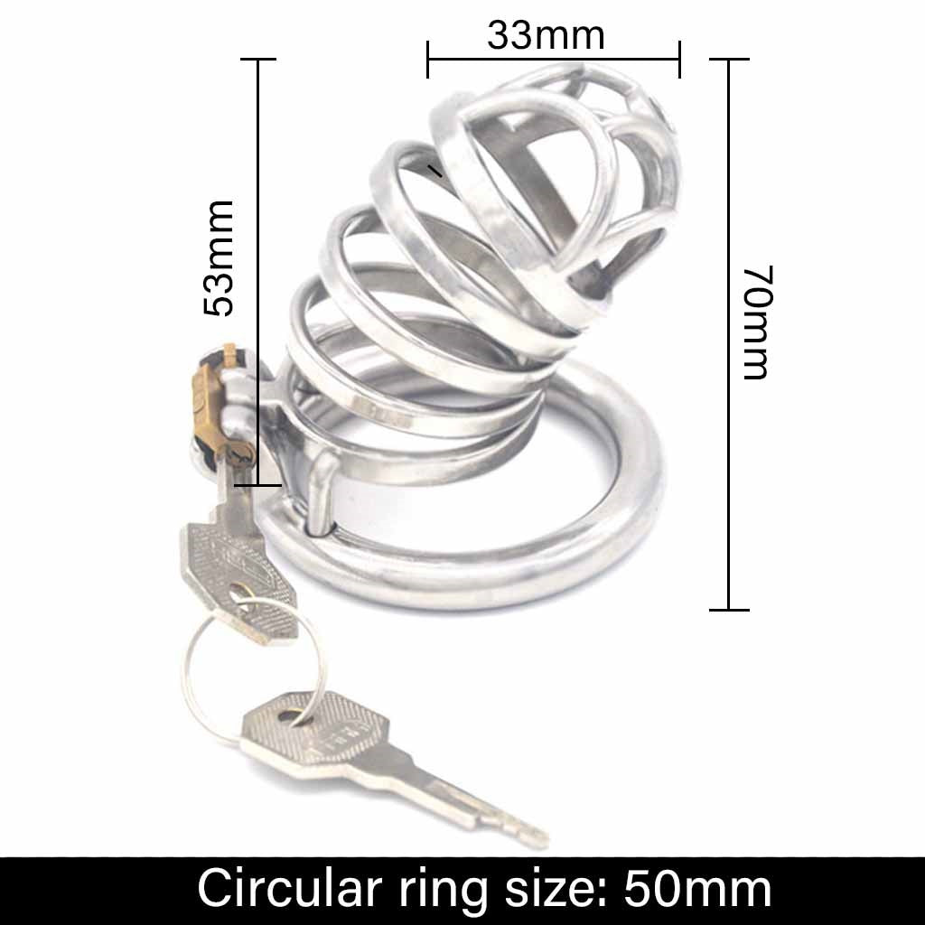 Male Cock Cage Chastity Device, Stainless Steel Ha