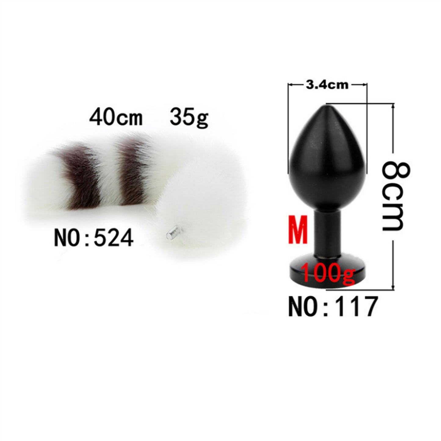 Removable Imitation Fox Tail Anal Plug For Couple 