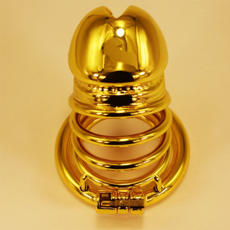 28 sets of men's golden metal chastity lock chasti