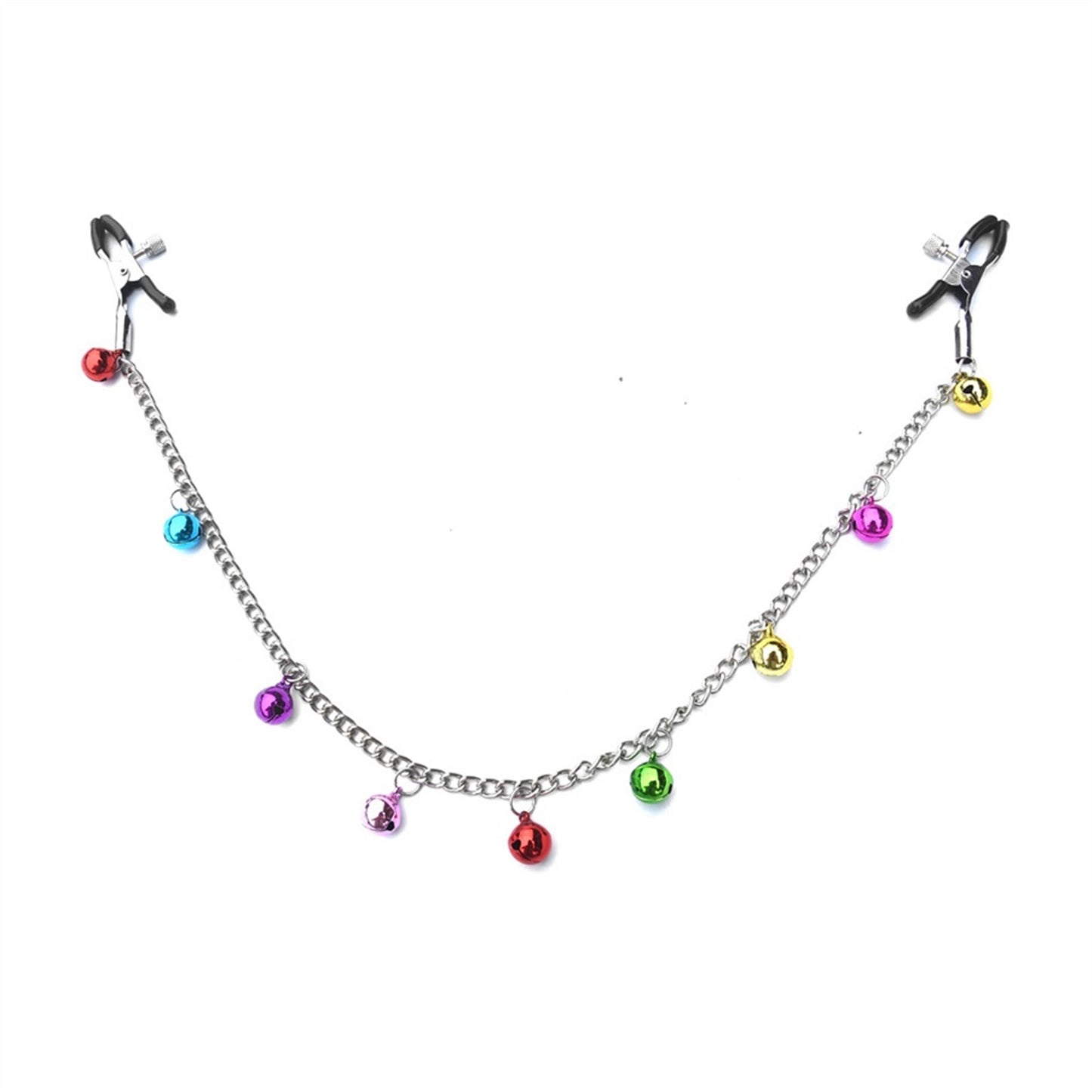 9 Chromatic Bells Nipple Clamps With Chain For Che