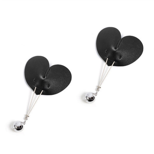 PU Leather Heart Metal Clip Nipple Clamps For Wome