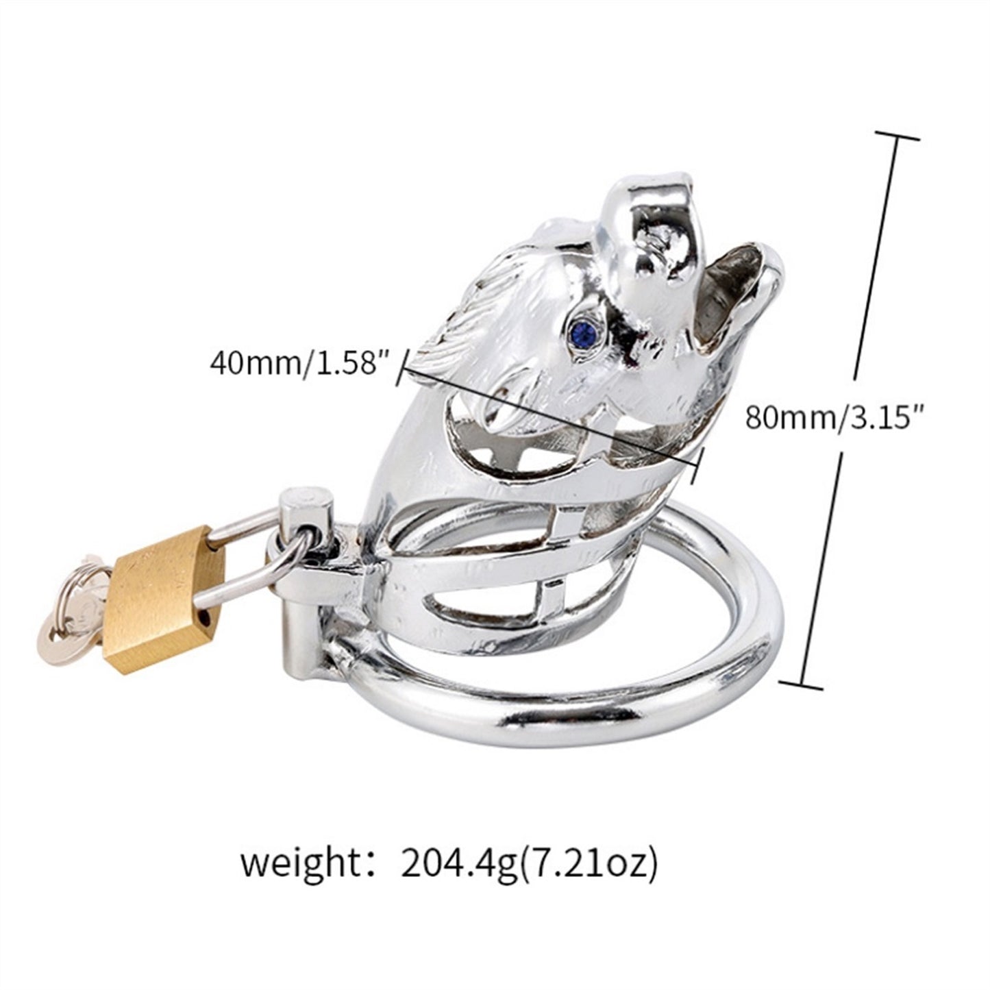 Horse Head Metal Chastity Lock Male Appliance Peni