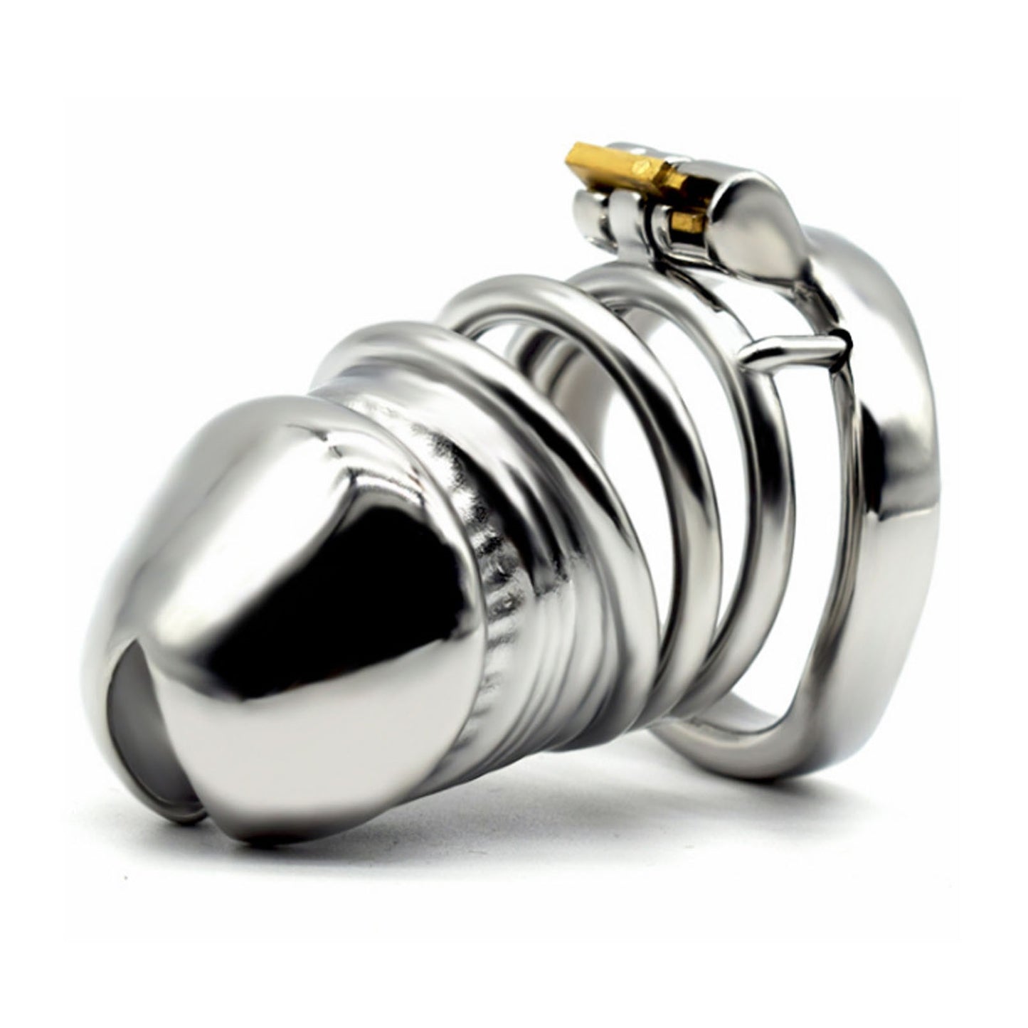 SM Stainless  Chastity Lock With Catheter For Men 