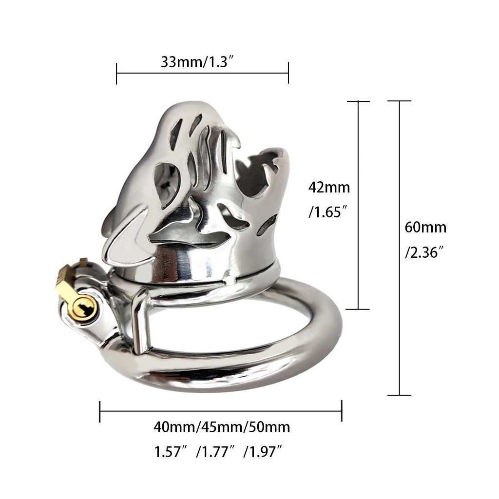 3 Size 304 Stainless-steel Leopard Head Cage Ring 