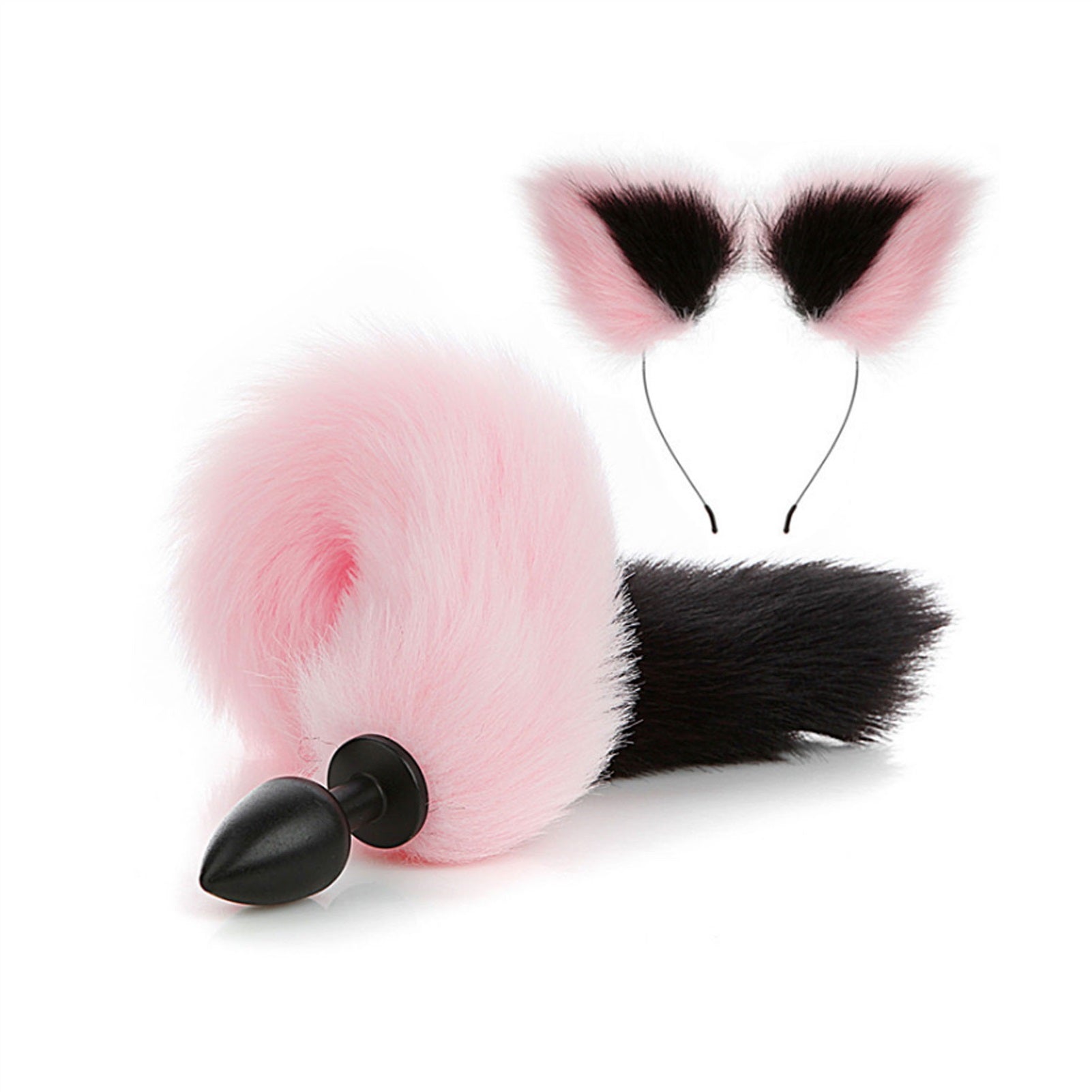 Faux fox tail anal plug ear hairpin set cosplay ad