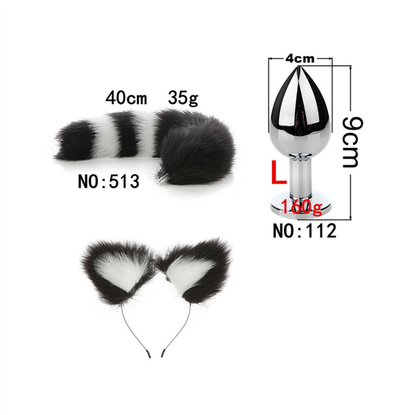 Removable Imitation Fox Tail Cat Ear Shell Two-pie