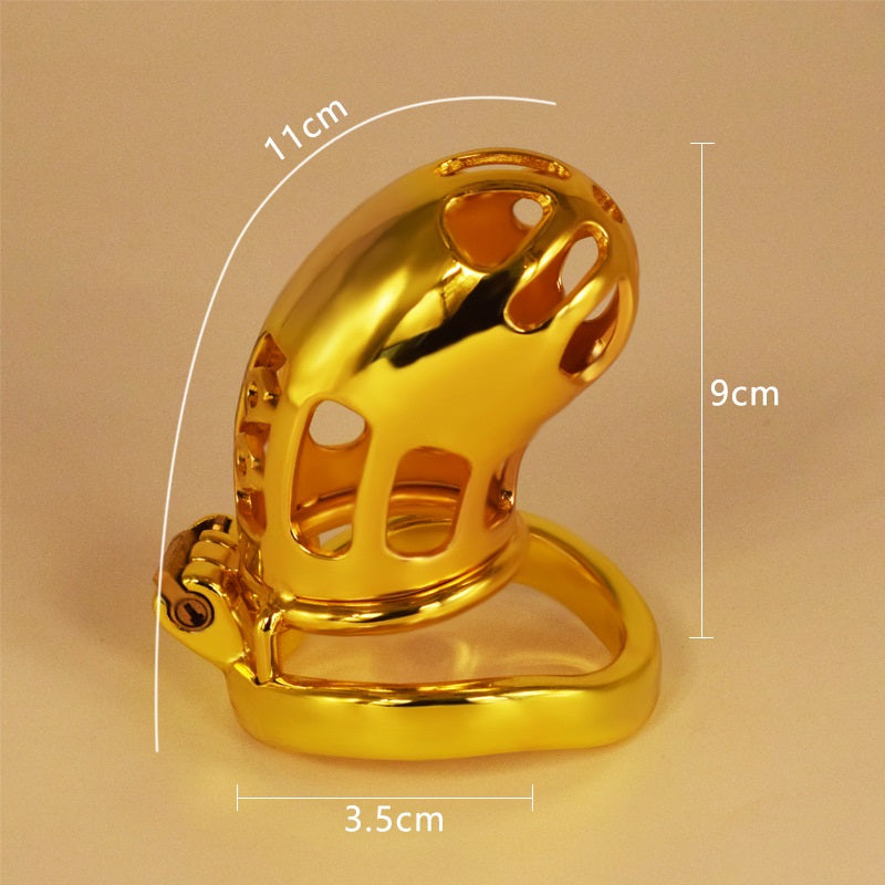 Adult golden metal stainless steel chastity lock h