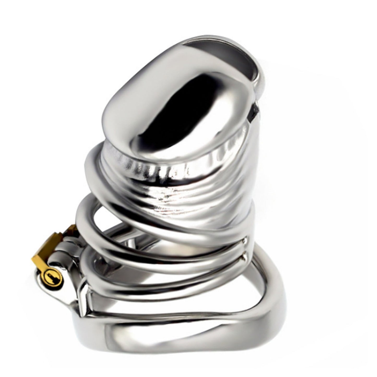 SM Stainless  Chastity Lock With Catheter For Men 