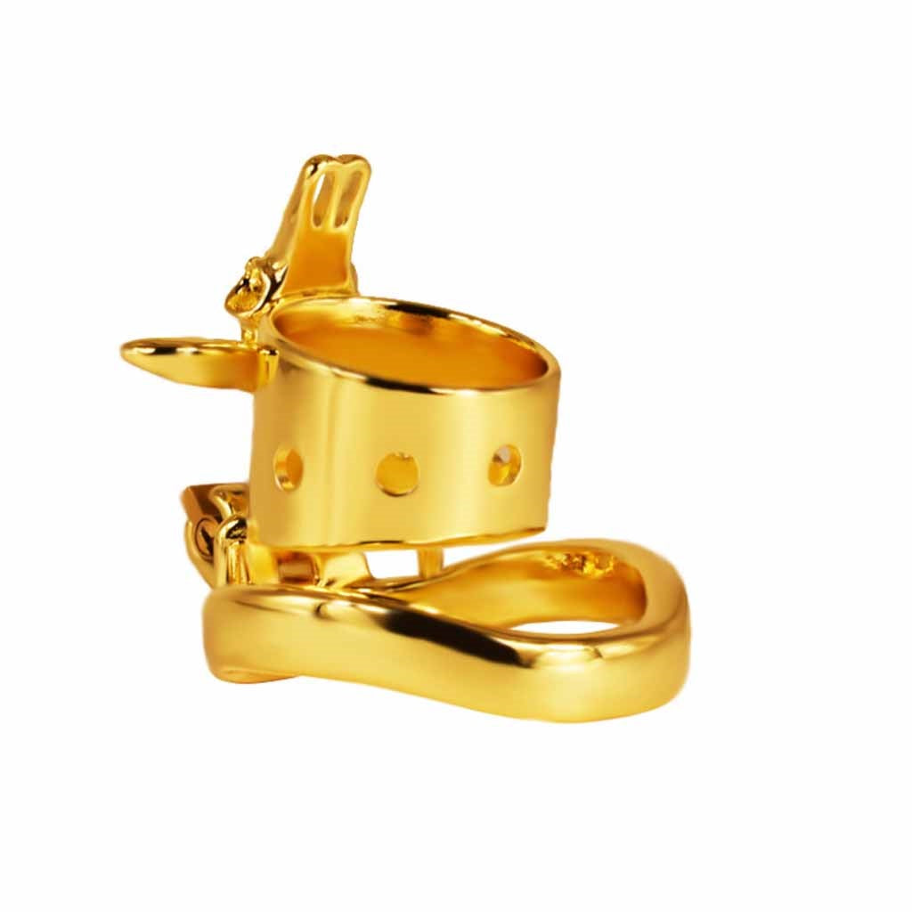 Gold Male Chastity Device Metal Cock Rings BDSM Pe