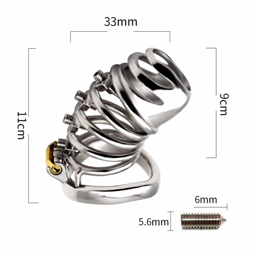 Metal Penis Annulus Cage Padlock Chrome Plated Sta