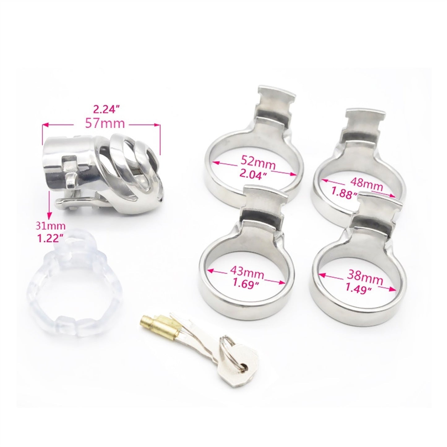 Male Stainless Steel Chastity Device With Anti-dro