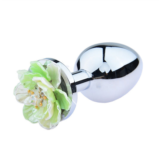 Adult Toy Plastic Flower Petal Bud Metal Anal Plug