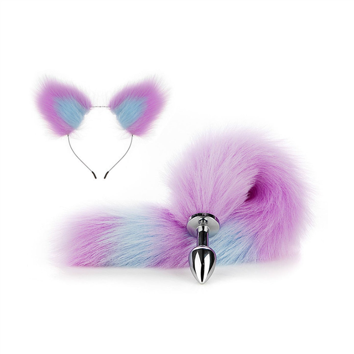 Faux fox tail anal plug ear hairpin set cosplay ad