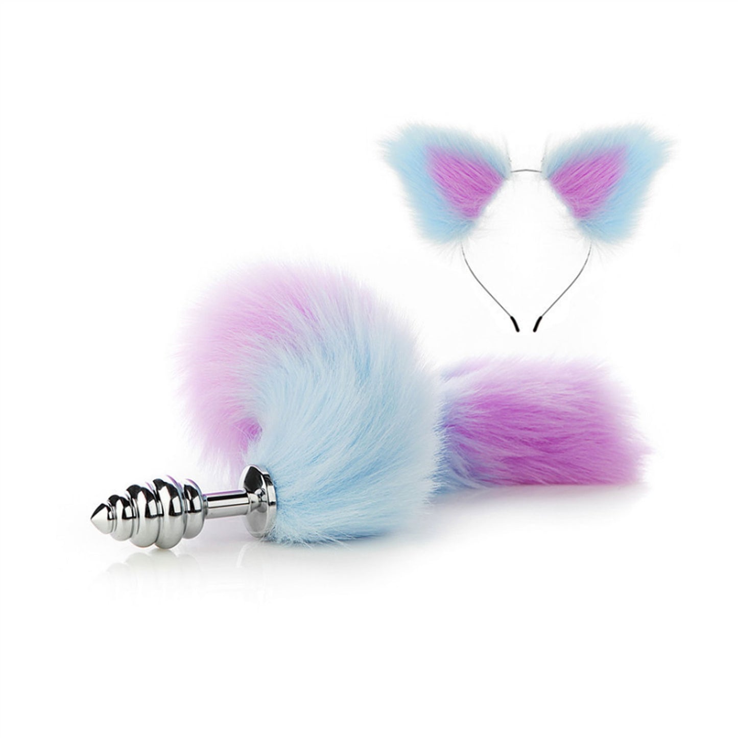 Faux Fox Tail Anal Plug Ear Hairpin Suit Cosplay D