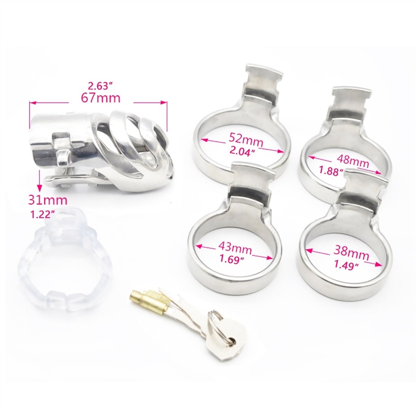 Male Stainless Steel Chastity Device With Anti-dro