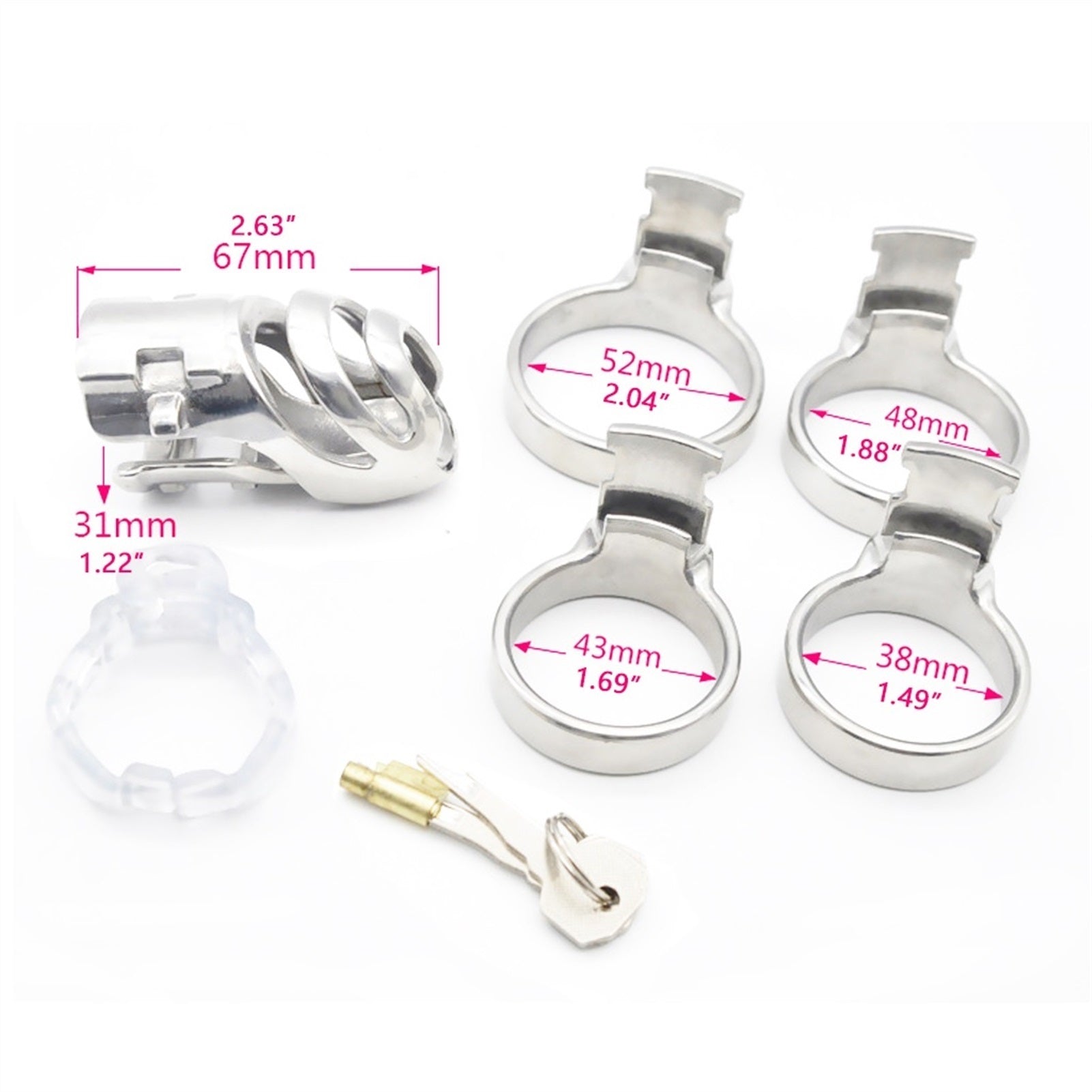 Male Stainless Steel Chastity Device With Anti-dro